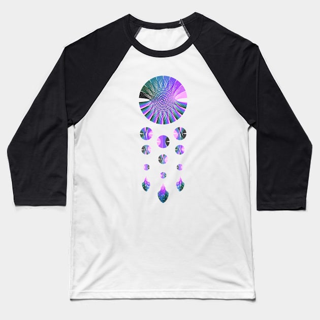 Dream Catcher | Nebula Blue Green Pink White Baseball T-Shirt by aRtVerse